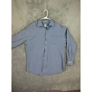 Peter‎ Millar Shirt Mens Extra Large Blue Crown Gingham Button Up Shirt